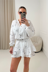 FRANCESCA WHITE PAISLEY CHEESECLOTH CO ORD