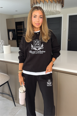RESORT COLLECTIVE EMBROIDERED BLACK SWEATSHIRT