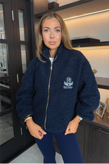 RESORT COLLECTIVE NAVY EMBROIDERED FULL ZIP FLEECE