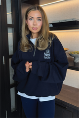 RESORT COLLECTIVE EMBROIDERED NAVY 3/4 ZIP
