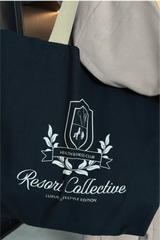 RESORT COLLECTIVE LARGE BLACK PRINTED TOTE BAG