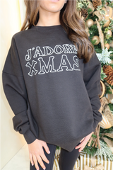 Mini J'adore Xmas black embroidered sweater