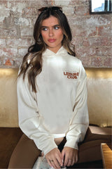 Leisure club ecru printed hoodie and legging set