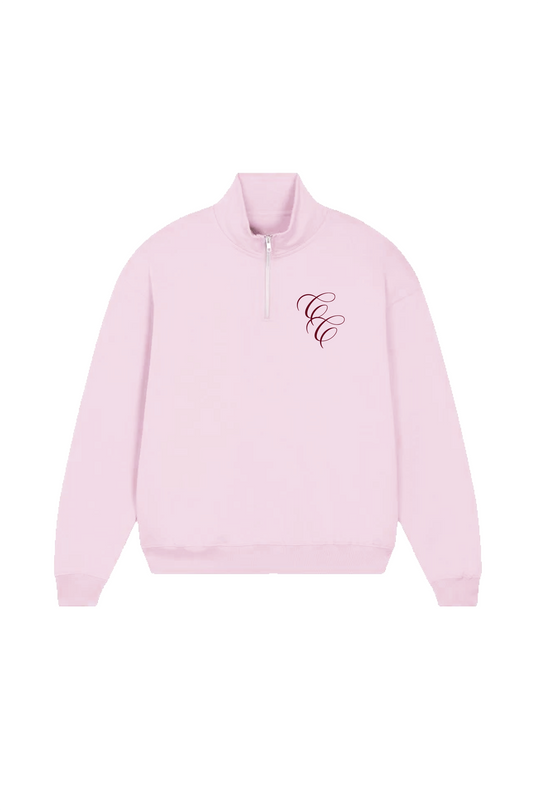 CONTENT CLIQUE BABY PINK LOGO QUARTER ZIP