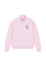 CONTENT CLIQUE BABY PINK LOGO QUARTER ZIP