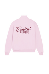 CONTENT CLIQUE BABY PINK LOGO QUARTER ZIP