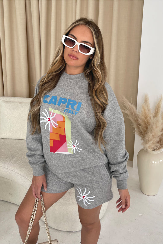 Capri Italy Grey PREMIUM loungewear set