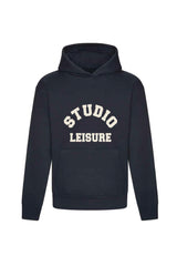 STUDIO LEISURE ESSENTIAL NAVY PRINTED HOODIE