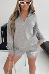 Summer of Love Grey 1/4 zip PREMIUM loungewear set