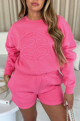GG Logo Pink Lemonade Premium sweater short Loungewear set
