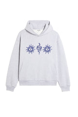 Sun snakes marl grey embroidered hoodie
