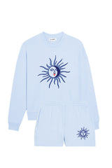 Sunshine baby blue embroidered sweater shorts loungewear