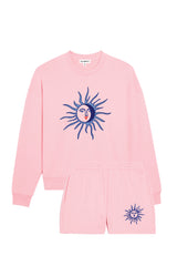 Sunshine baby pink embroidered sweater shorts loungewear