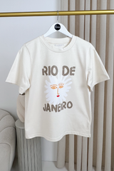 Rio De Janeiro ecru heavyweight printed t-shirt