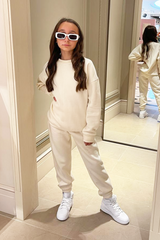 Mini Ecru Essential Sweater Oversized Loungewear Set Loungewear