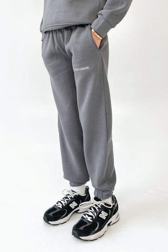 Mini studio leisure steel grey essential embroidered joggers