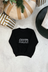 Mini J'adore Xmas black embroidered sweater