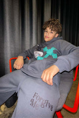 Mini steel grey forgive me hoodie jogger loungewear