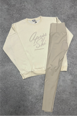 Apres Ski ecru embroidered sweater and legging set