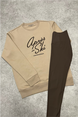 Apres Ski sand embroidered sweater and legging set