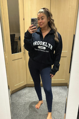 Brooklyn blue printed 3/4 sweater and legging set