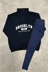 Brooklyn blue printed 3/4 sweater and legging set