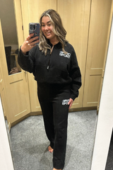 NYC sport black printed bomber jogger loungewear