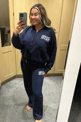 NYC sport navy printed bomber jogger loungewear