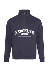 Brooklyn blue printed 3/4 zip sweater