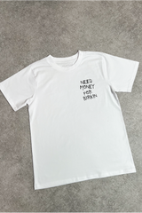 Need money white printed t-shirt