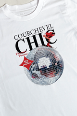 Courchevel Chic Ski white heavyweight printed t-shirt