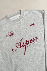 Aspen marl grey and burgundy printed sweater & legging