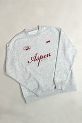 Aspen marl grey and burgundy printed sweater & legging