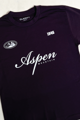 Aspen Ski burgundy printed heavyweight t-shirt