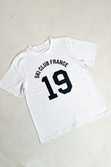 Ski club france white heavyweight printed t-shirt