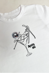 Apres Ski martini disco ball printed white heavyweight t-shirt
