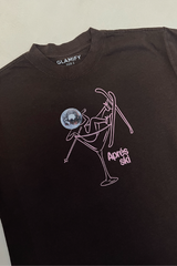 Apres Ski martini disco ball chocolate heavyweight t-shirt