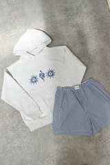 Sun snakes marl grey embroidered hoodie