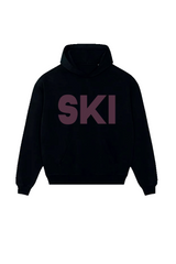 SKI ESSENTIAL BLACK PRINTED HOODIE