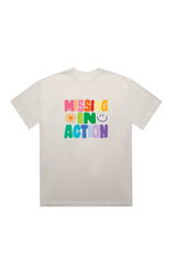 Missing in action faded bone heavyweight printed t-shirt