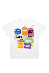 Take a trip white heavyweight back print t-shirt