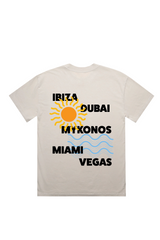 Destination faded bone heavyweight back-print t-shirt