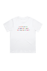 Live your life white heavyweight back print t-shirt