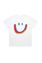 Live your life white heavyweight back print t-shirt