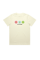 Love, life & laughter ecru heavyweight back print t-shirt