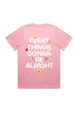Keep on smiling pink heavyweight back print printed t-shirt
