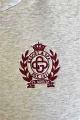 St Moritz marl embroidered pull over hoodie & wide leg trousers loungewear