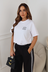 GLAMIFY PRINTED WHITE HEAVYWEIGHT  PRINTED T-SHIRT