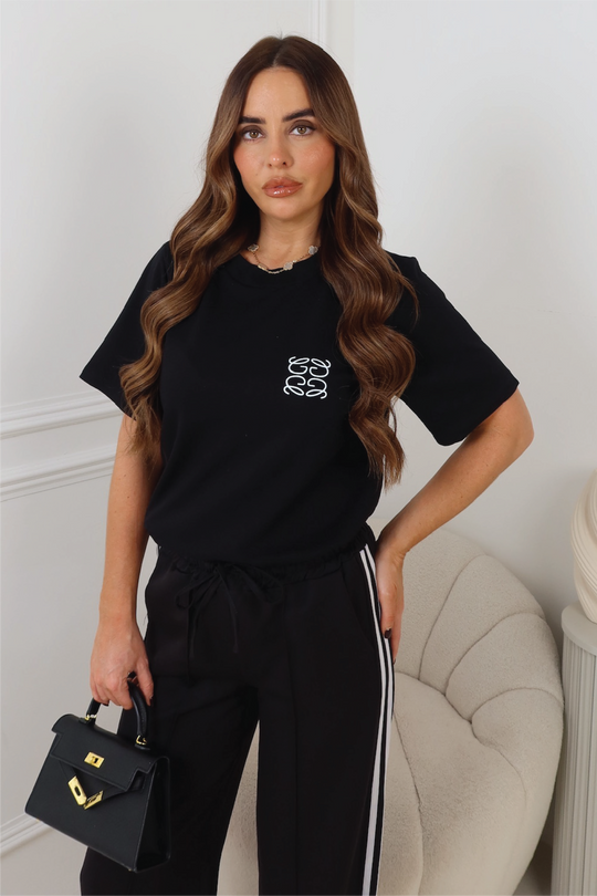 GLAMIFY PRINTED BLACK HEAVYWEIGHT  PRINTED T-SHIRT