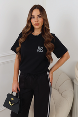 GLAMIFY PRINTED BLACK HEAVYWEIGHT  PRINTED T-SHIRT